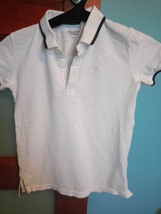 Biała koszula chłopięca r.134 rezerwed