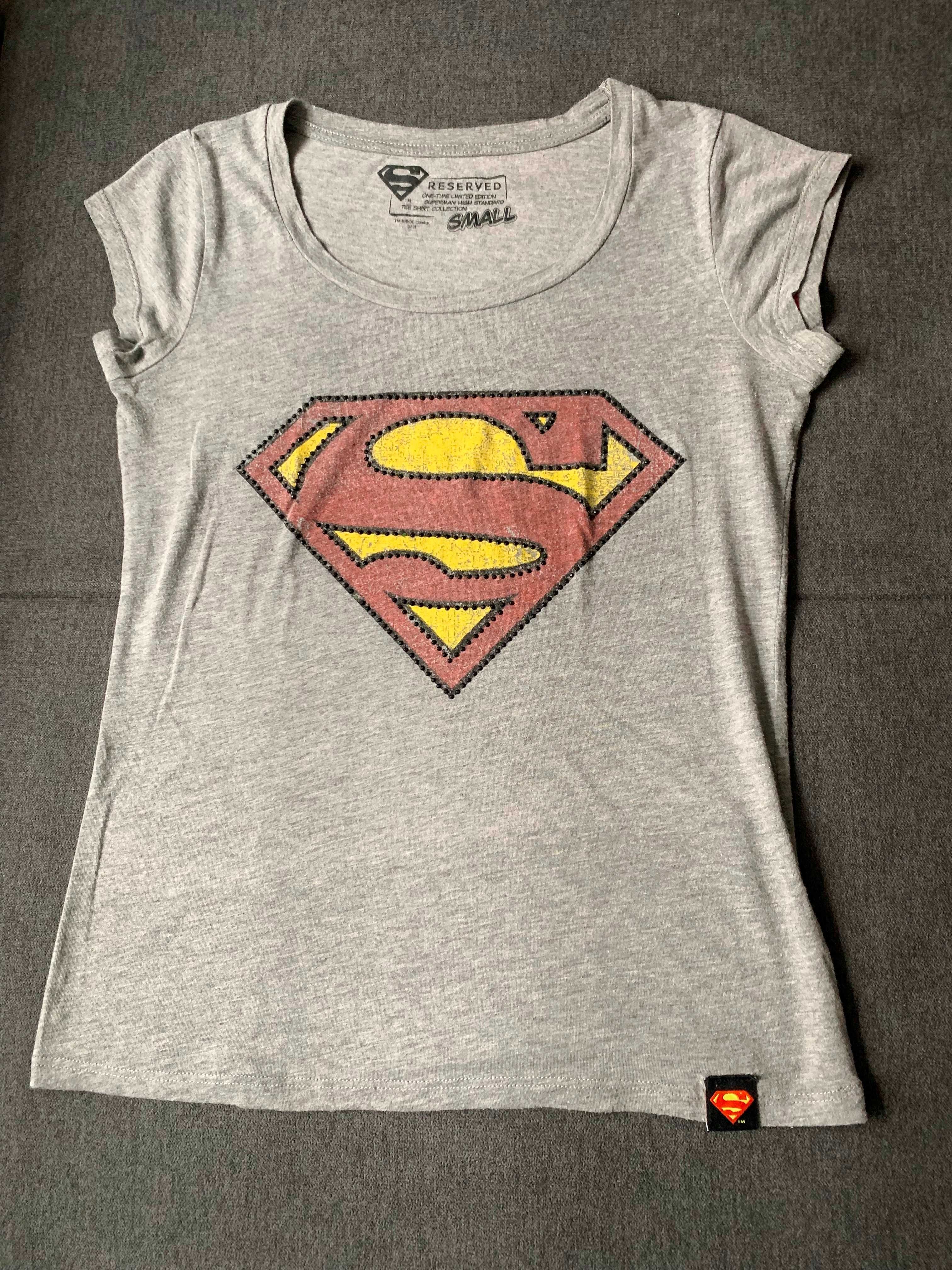 koszulka Superman tshirt damska S - XS top bluzka szara melanż