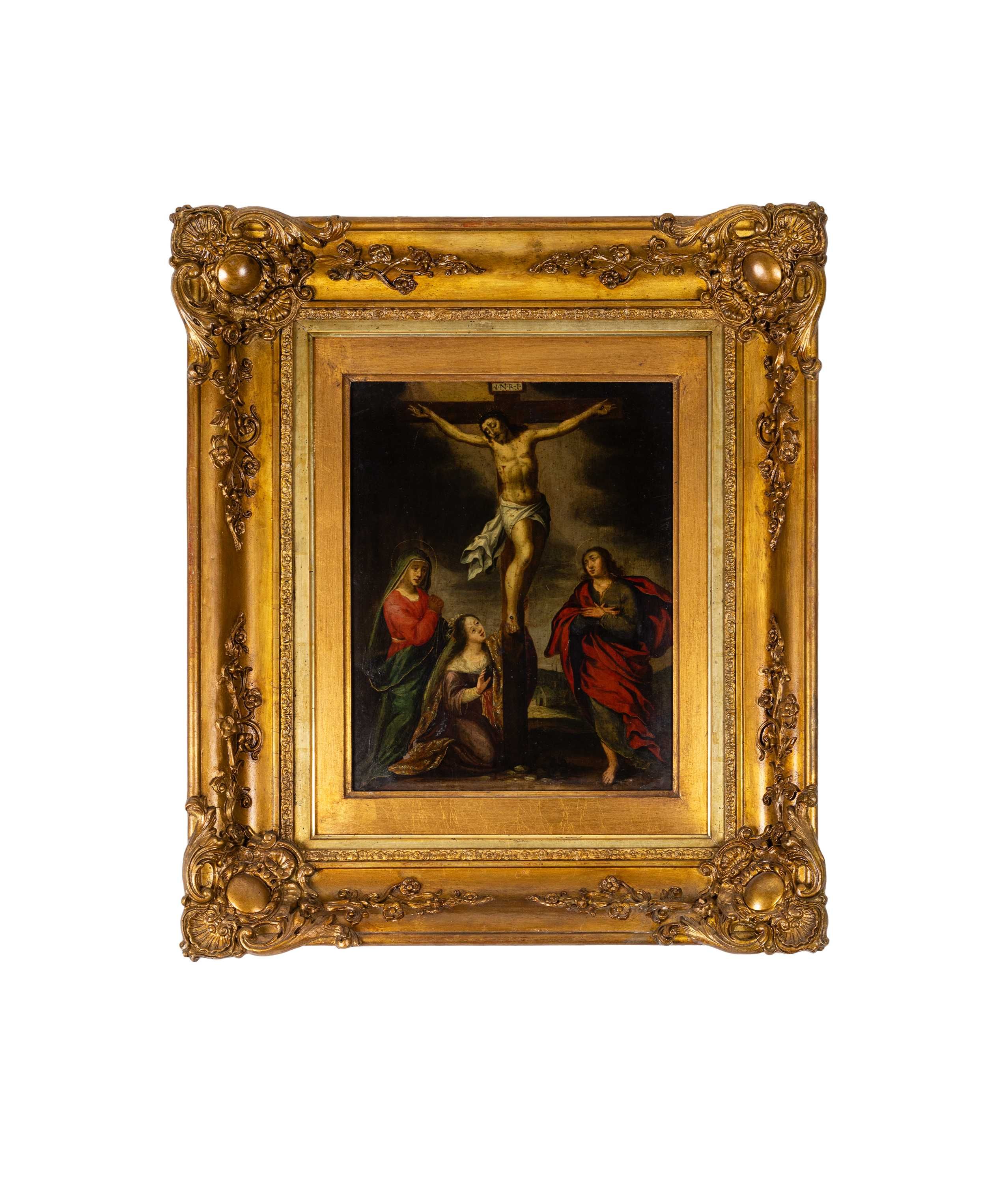 Pintura italiana Crucificação Cristo | século XVII