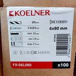 Kołki szybko montażu 100 sztuk,6/80 .8/80,8/10 mix