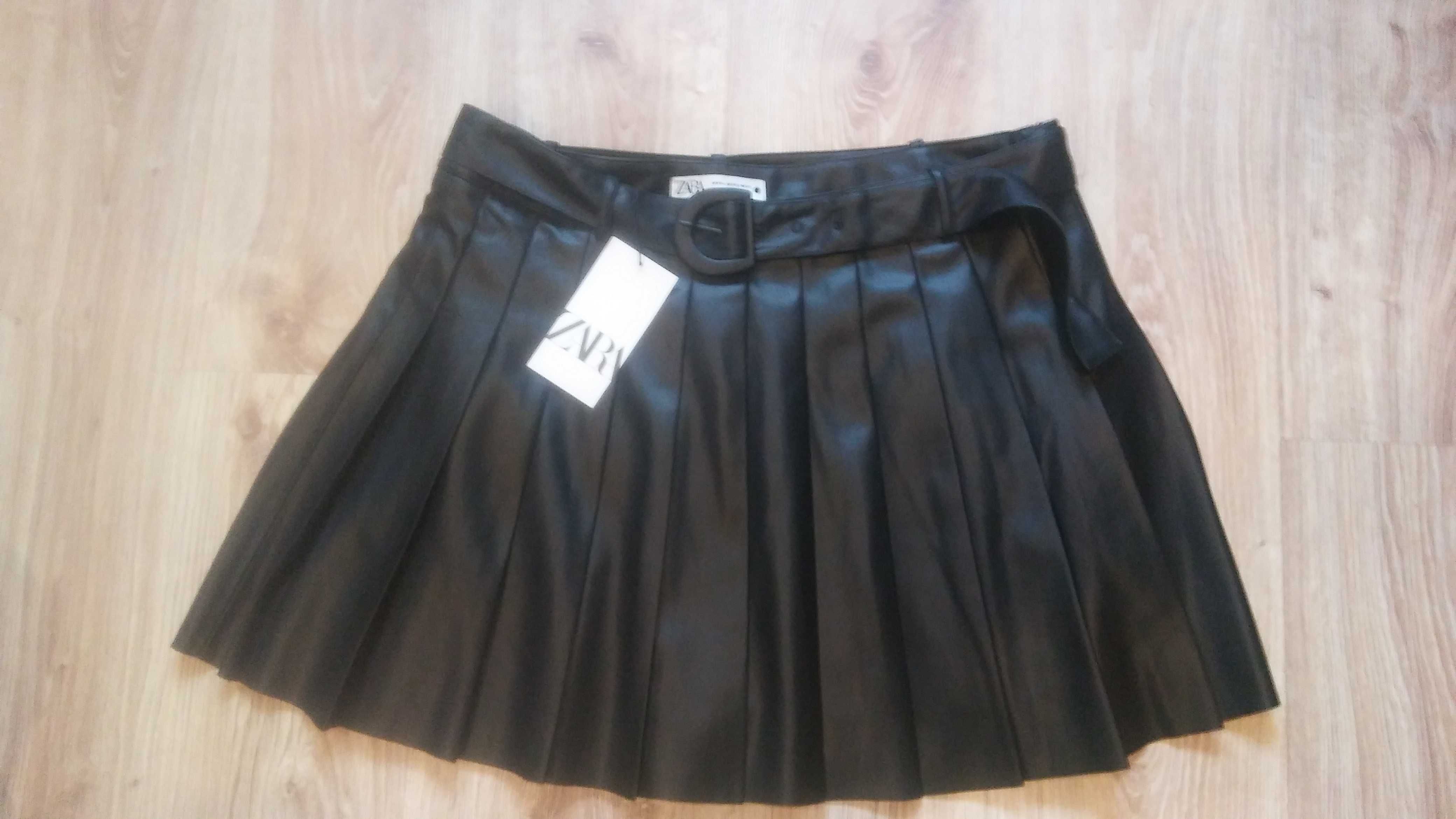 Zara nowa spódnico- spodnie plisowane eko skóra rozm xxl 44