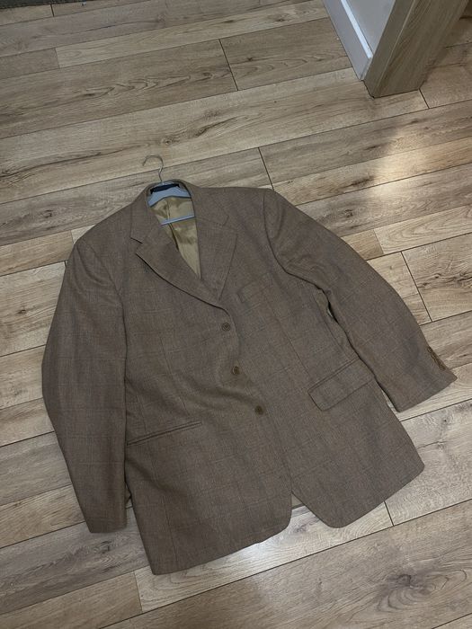 Marks & Spencer beżowa marynarka męska 100% wełna