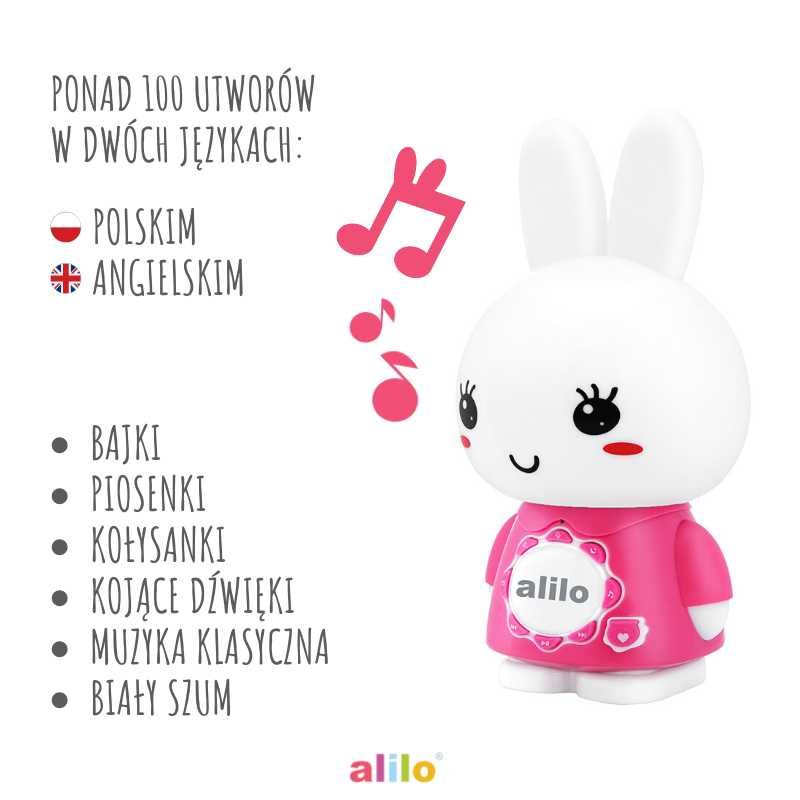Króliczek Alilo Big Bunny G7C różowy dla dzieci interaktywny królik