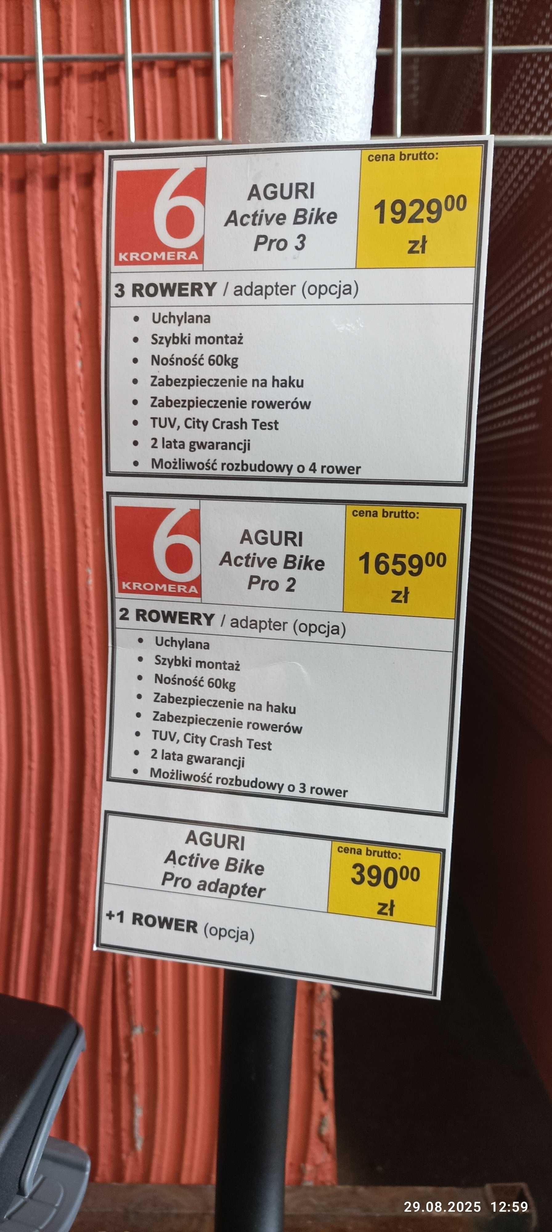platforma bagażnik uchwyt rowerowy na hak Aguri Active Bike PRO czarna