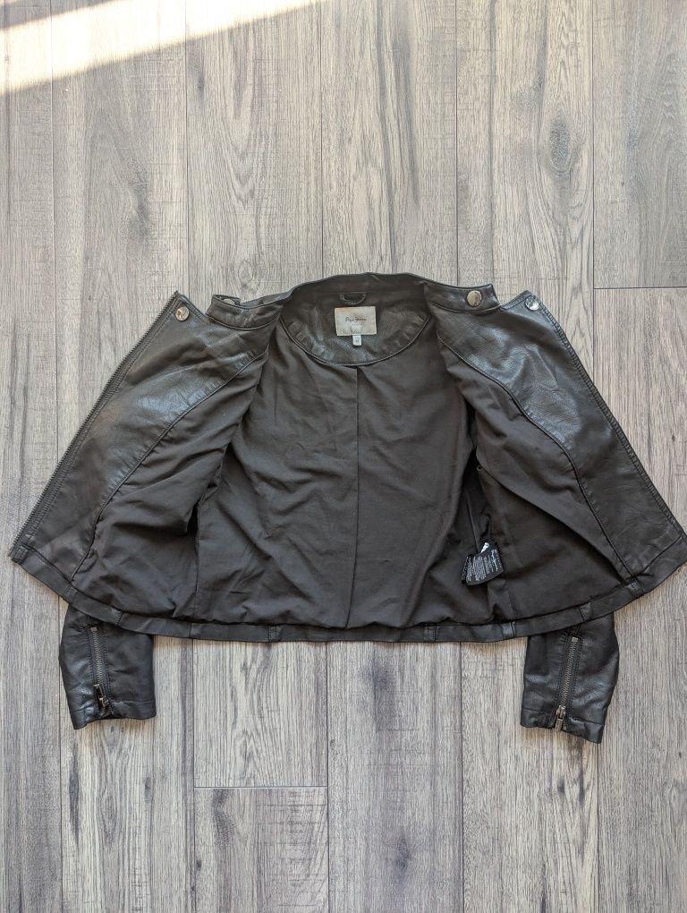 Pepe Jeans kurtka skórzana ramoneska