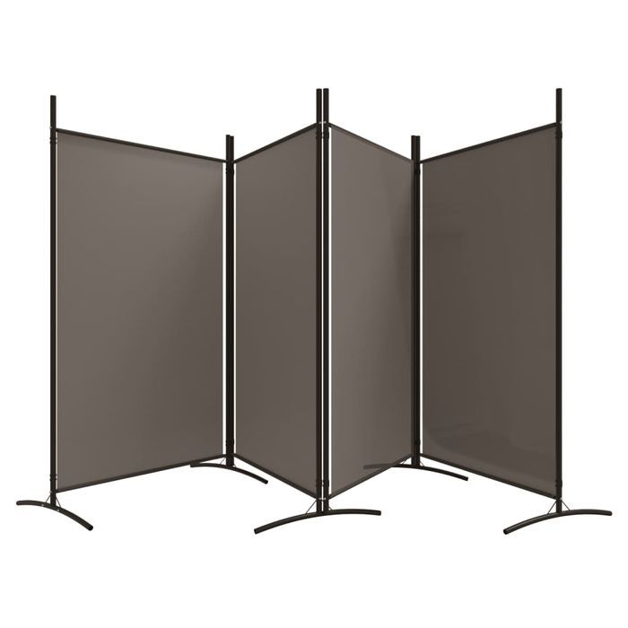 vidaXL Parawan 4-panelowy, antracytowy, 346x180 cm, tkanina