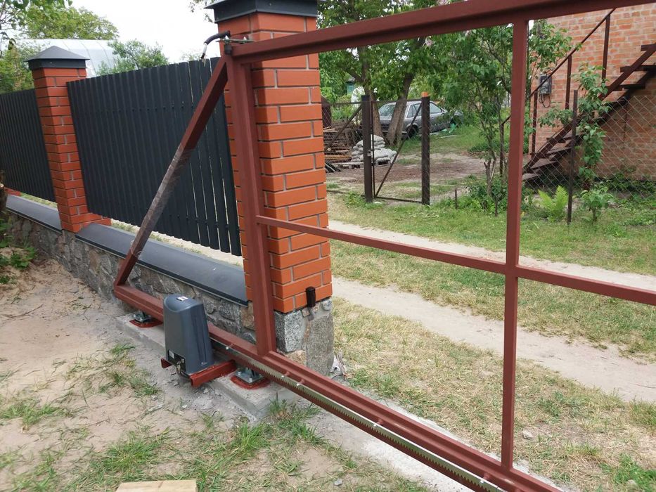 Готовый каркас откатных ворот из Т профиля, Откатные/Відкатні ворота