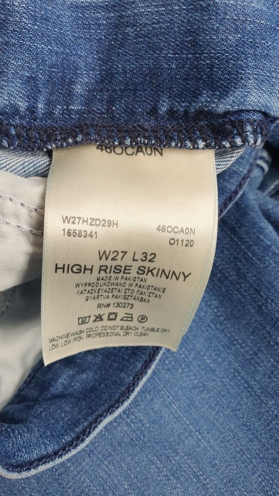 Spodnie jeansy Wrangler High Rise Skinny rozmiar 34/36