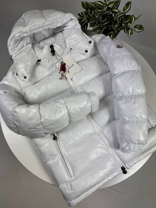 Пуховик білий Moncler Maya | 100% Гусячий Пух | Зимова Преміум Куртка
