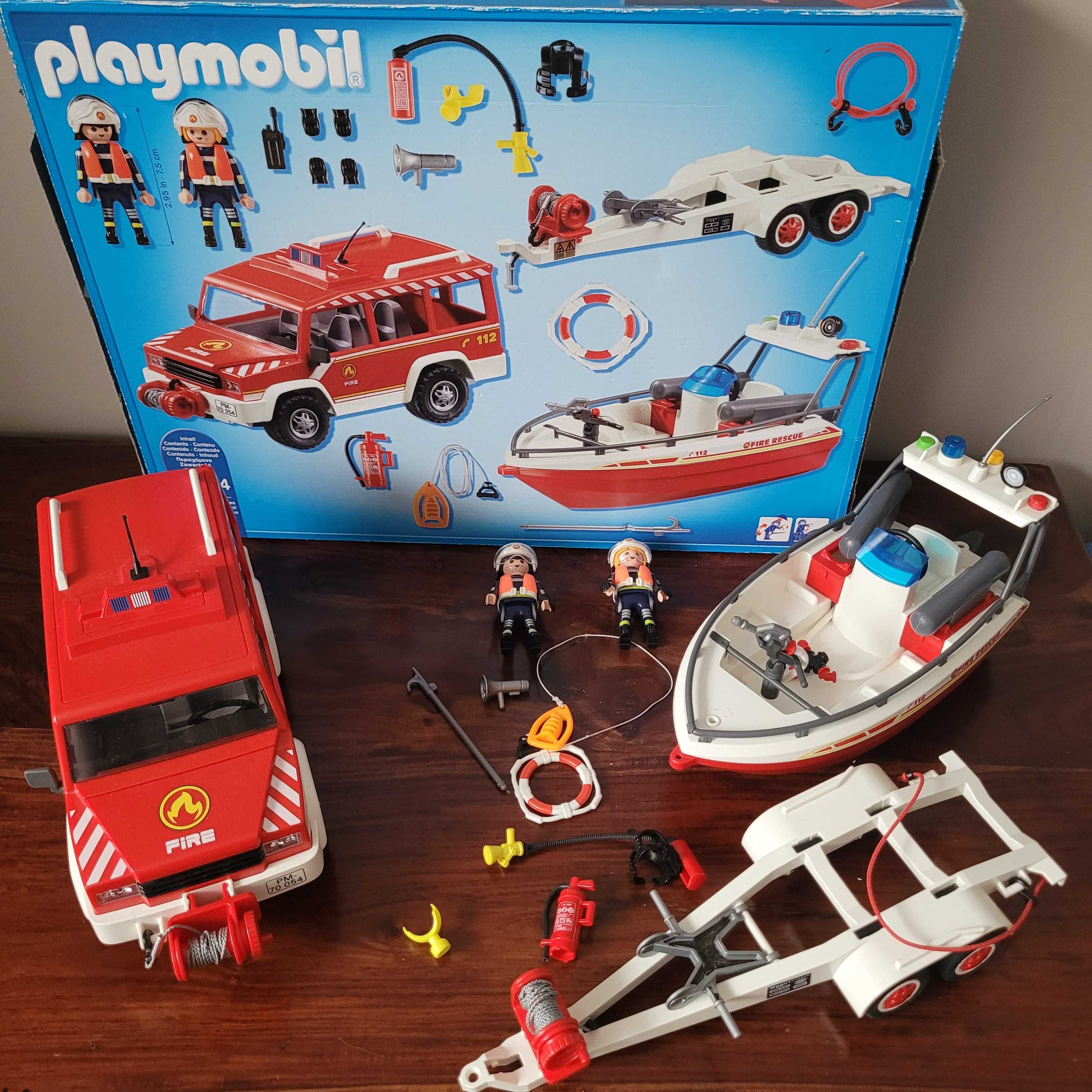 Playmobil 70054 Straż pożarna samochód i łodź strażacka Gratis Silnik