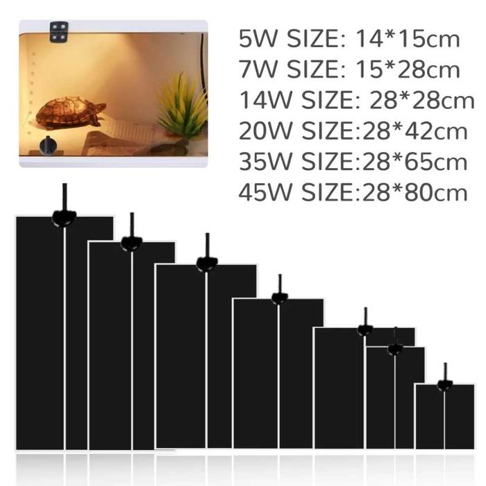 Tapete aquecimento terrario manta calor aquário