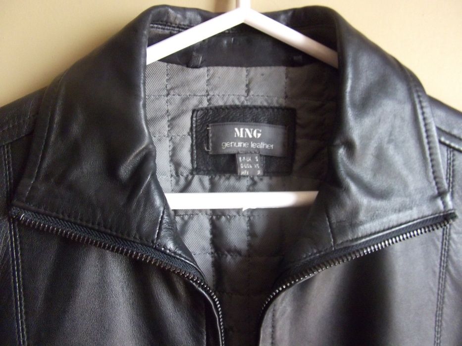 Blusão cabedal preto pele genuína NOVO / Black leather jacket - MANGO