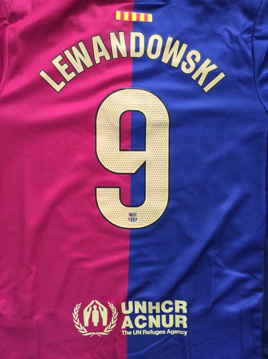 Koszulka Barcelona - Komplet dziecięcy-Lewandowski-domowa-R.26