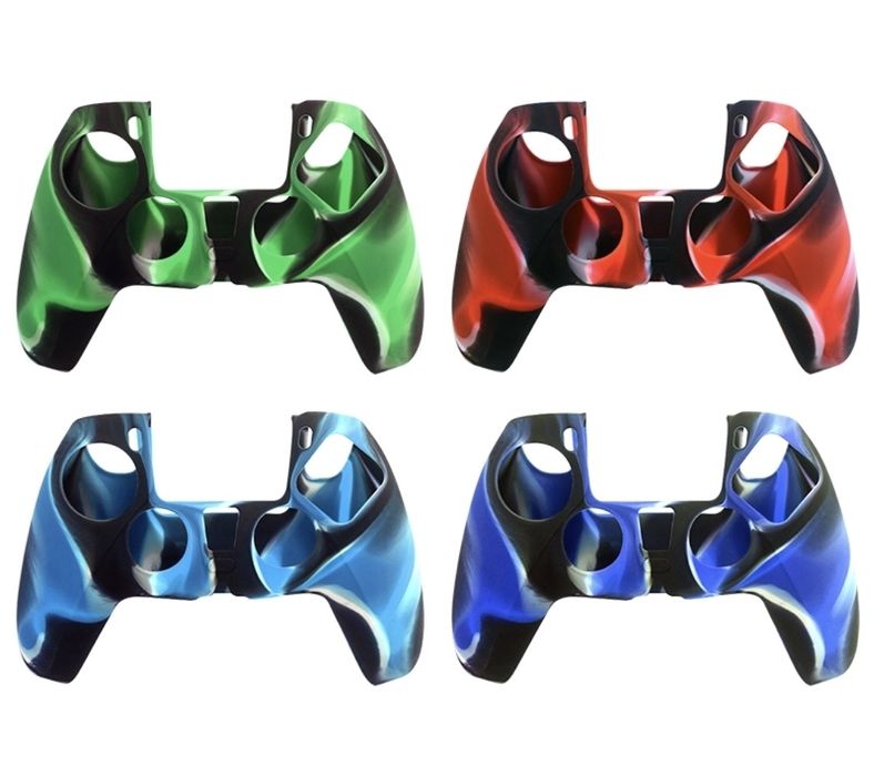 Capas vermelha azul ver comando ps5 silicone nova camuflado camuflagem