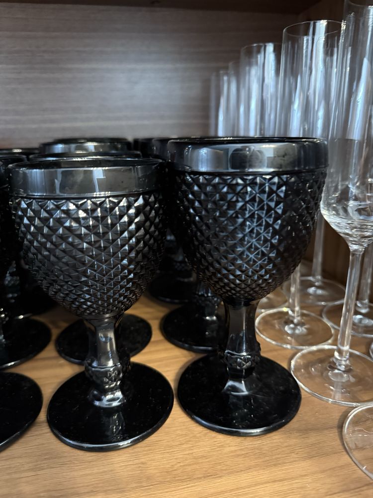 Taças do GATO PRETO copo de vinho e água, novas