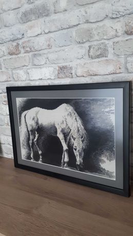 Obraz haft krzyżykowy bialy koń