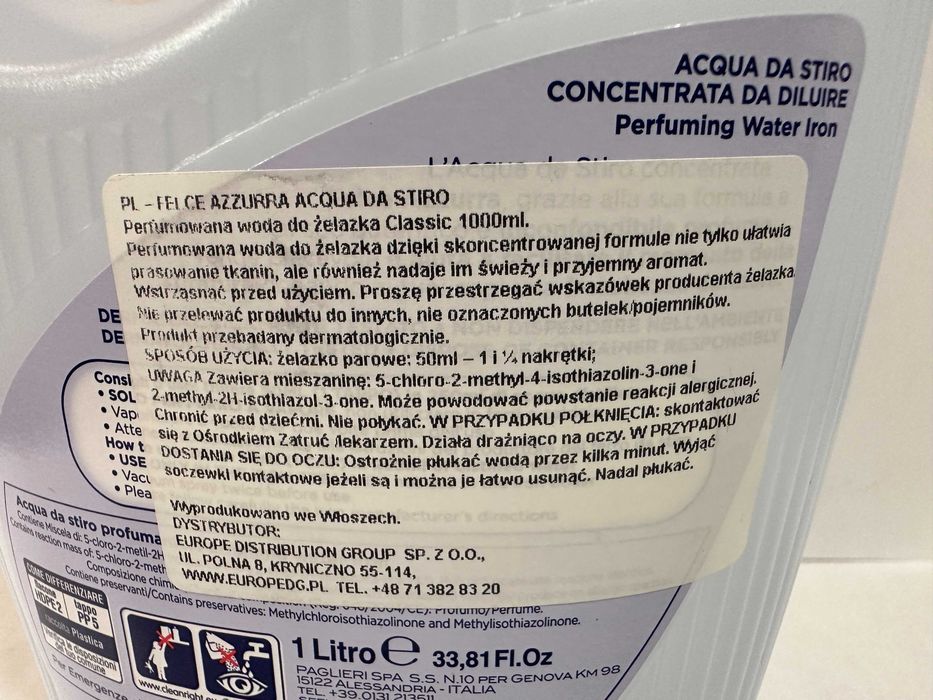 Felce Azurra Perfumowana koncentrat woda do żelazek 1l włoska