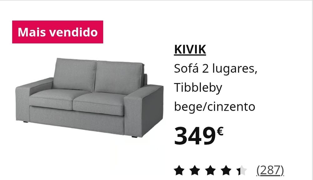Sofá 2 lugares Kivik