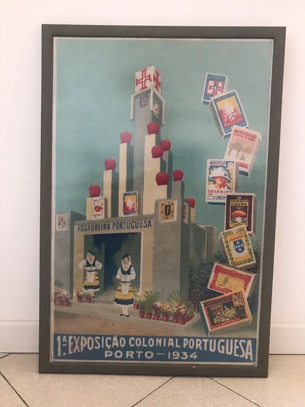 Cartaz com moldura "Exposição Colonial Portuguesa"