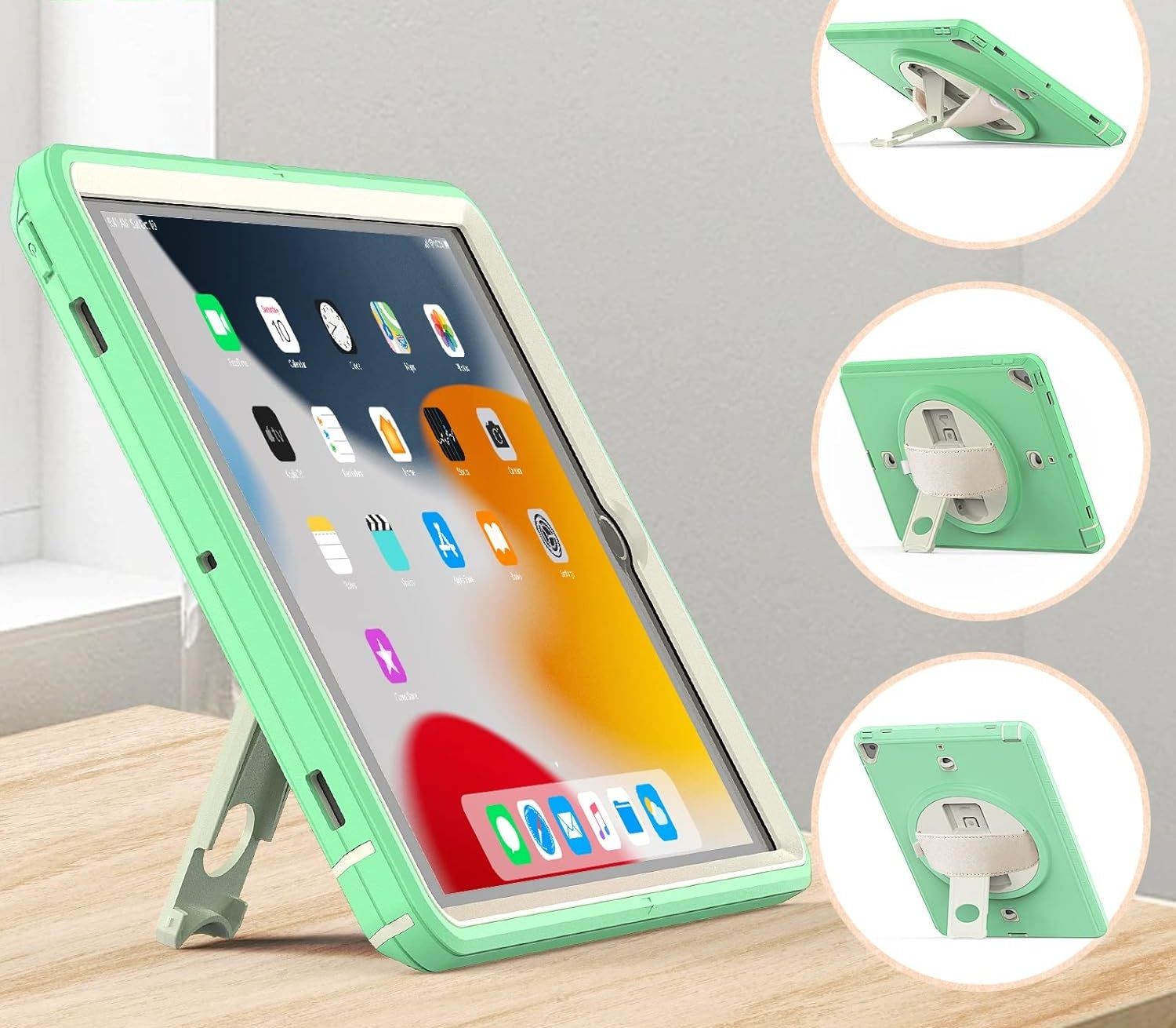 Etui do iPad 6/5 9.7" z Podstawką i Paskiem na Ramię Zielone