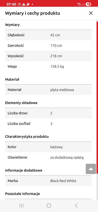 Szafa przesuwna Flex 171 cm z lustrem dąb sonoma