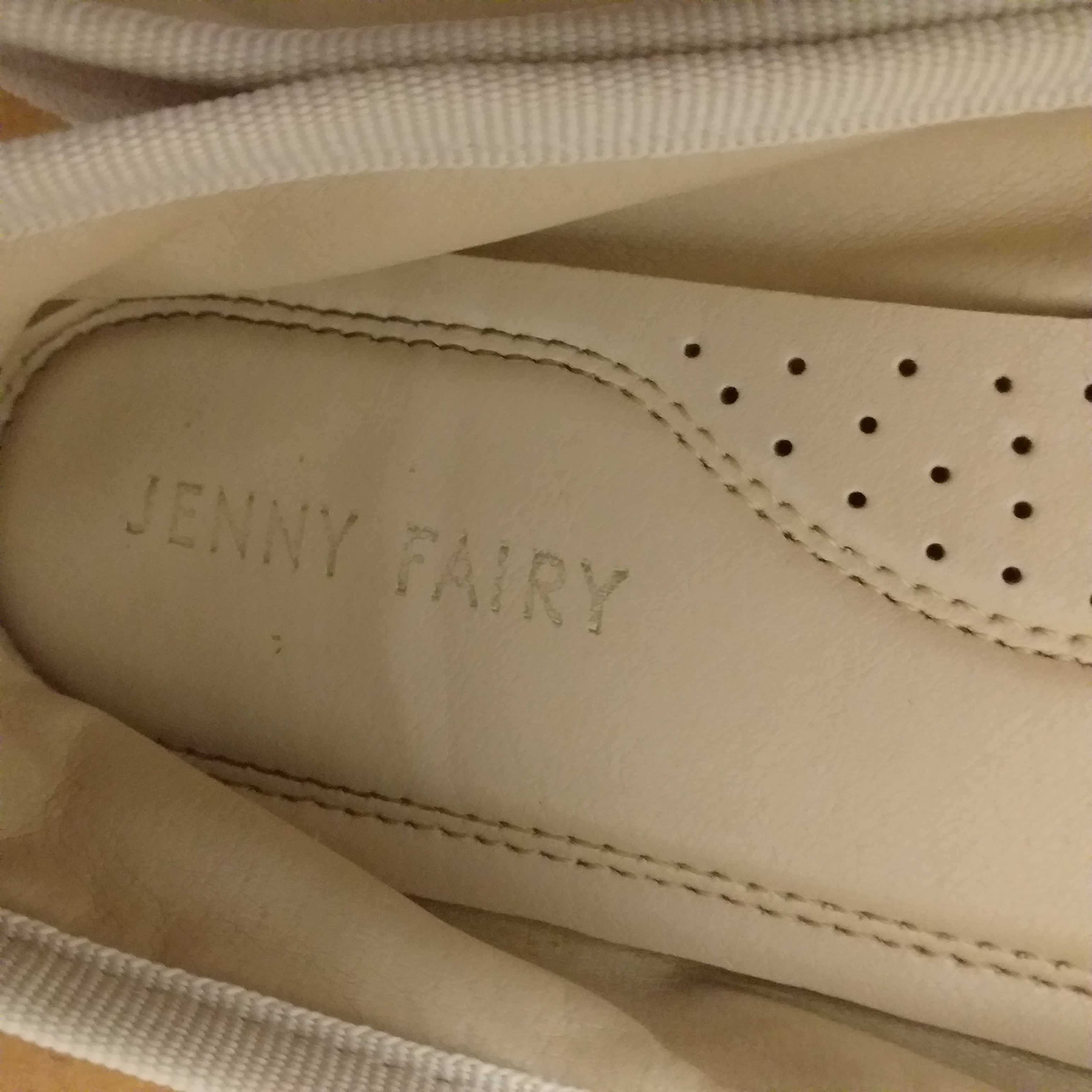 Jasne balerinki Jenny Fairy rozmiar 40 miękka wkładka szerokie solidne
