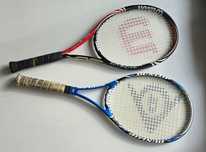Rakiety tenisowe Wilson BLX i Dunlop 2 Hundred + pokrowiec i 2 piłki.