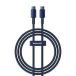 Kabel Baseus Tungsten Gold Usb-C / Usb-C 100W 1M - Granatowy