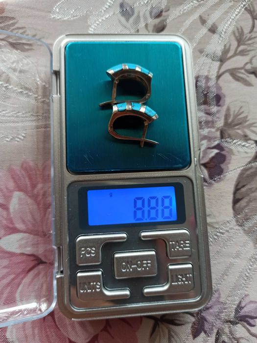 Серебряные серьги с бирюзой