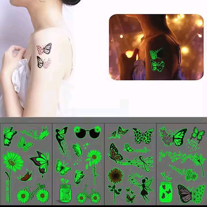 Тимчасово татуювання,світяться в темноті, для дітей.