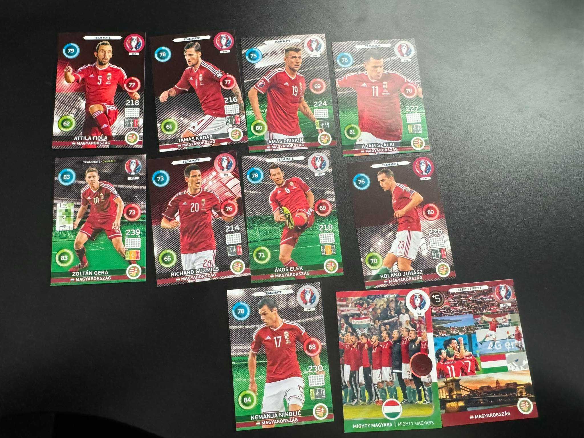 Kompletny Zestaw kart bazowych Euro 2016 Panini Węgry+ inne świecące