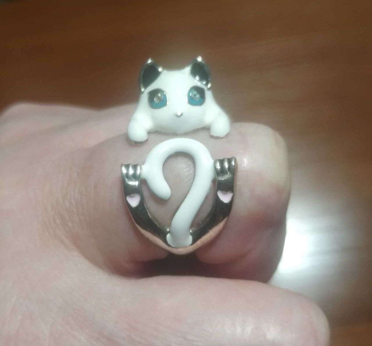 Серебряное кольцо Кошка