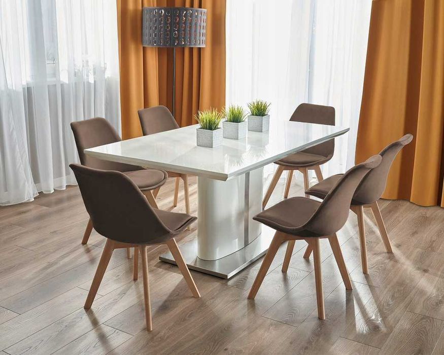 Krzesło Tapicerowane Do Salonu Jadalni Welurowe Z Poduszką Nowoczesne