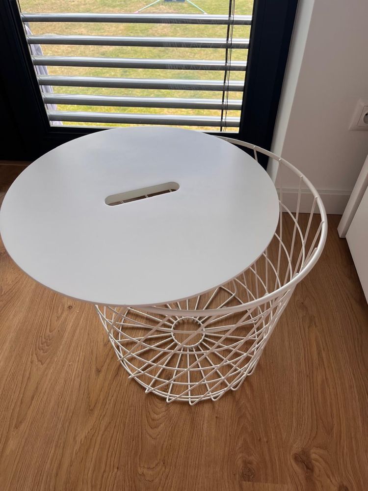 Okrągły stolik ikea biały kolor druciany