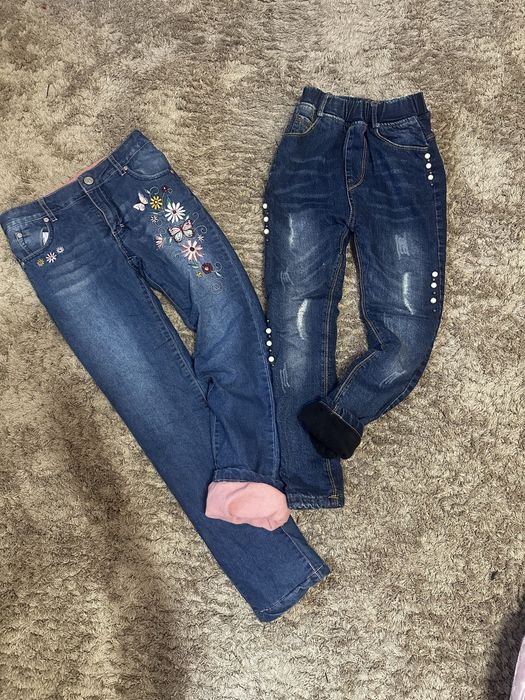 Джинси утепленные на девочку теплые штаны