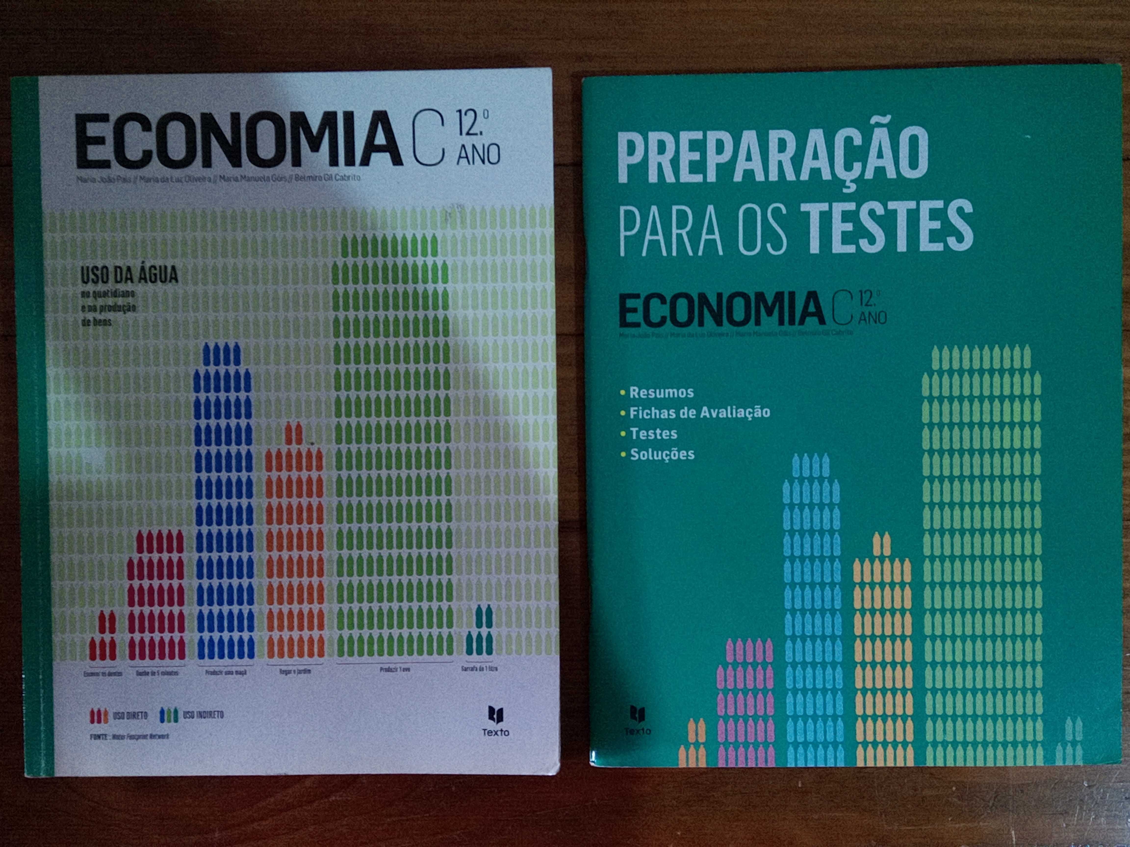 Economia C manual + livro de preparação para testes, 12º ano.
