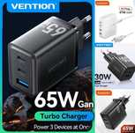 Быстрая зарядка Vention Gan 65W 67w, швидка зарядка Вентион FER