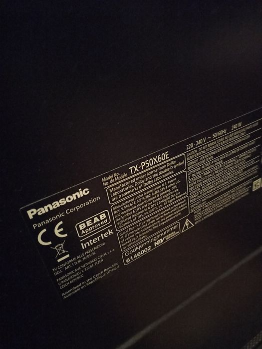Panasonic TX-P50X60E na czesci