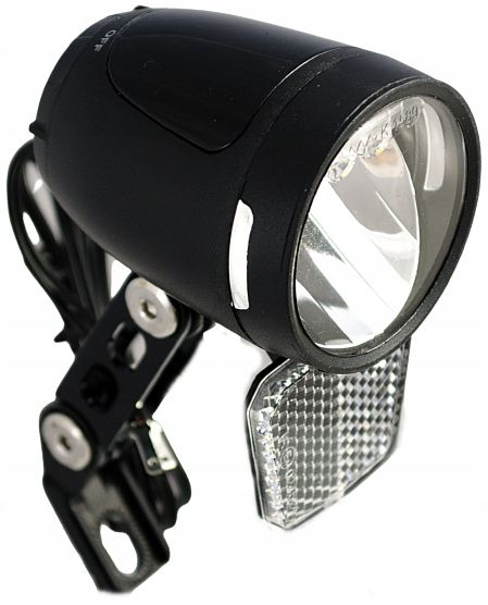 Lampka przód LED 140Lm dynamo podtrzymanie czujnik zmierzchu prądnica
