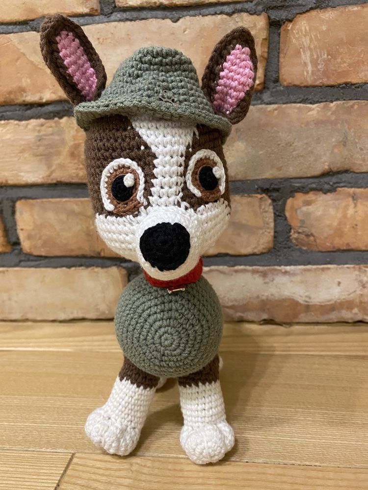 Zabawka maskotka handmade Psi Patrol Tracker szydełko prezent