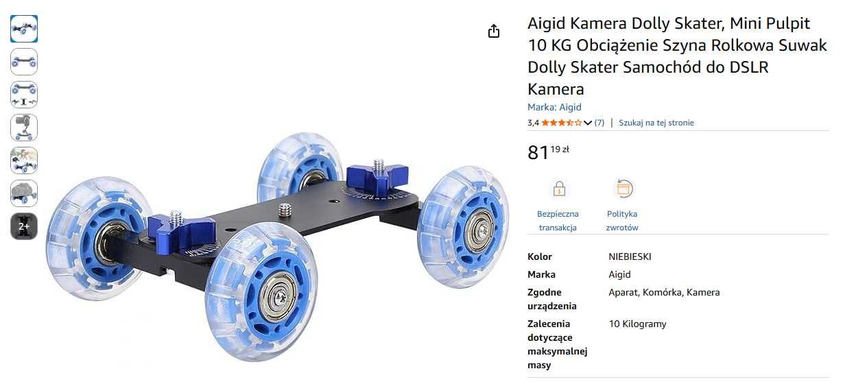 Wozek kamerowy | Slider na kółkach | Dolly cam