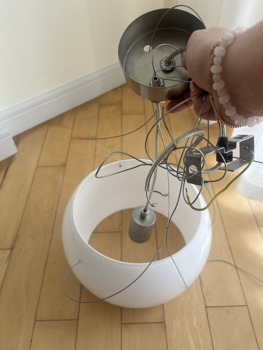 Szklany, mleczny abazur