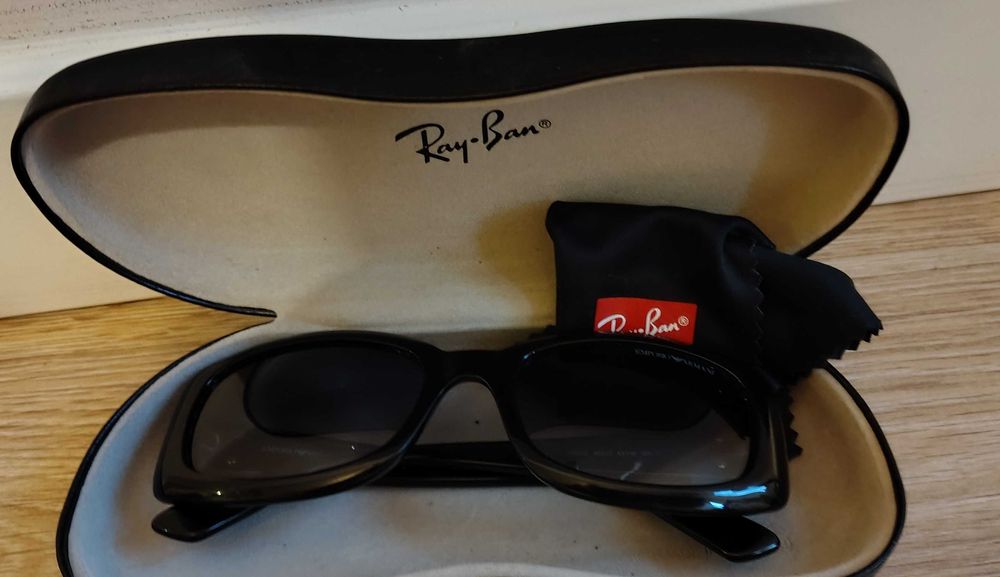 Okulary przeciwsłoneczne EMPORIO-ARMANI+Etuii Ray-Ban Super Stan+100%