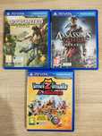 3 jogos PS Vita uncharted, Assassin's Creed, Invizimals
