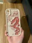 Nowe etui/case do iPhone XR – kremowe z motywem smoka