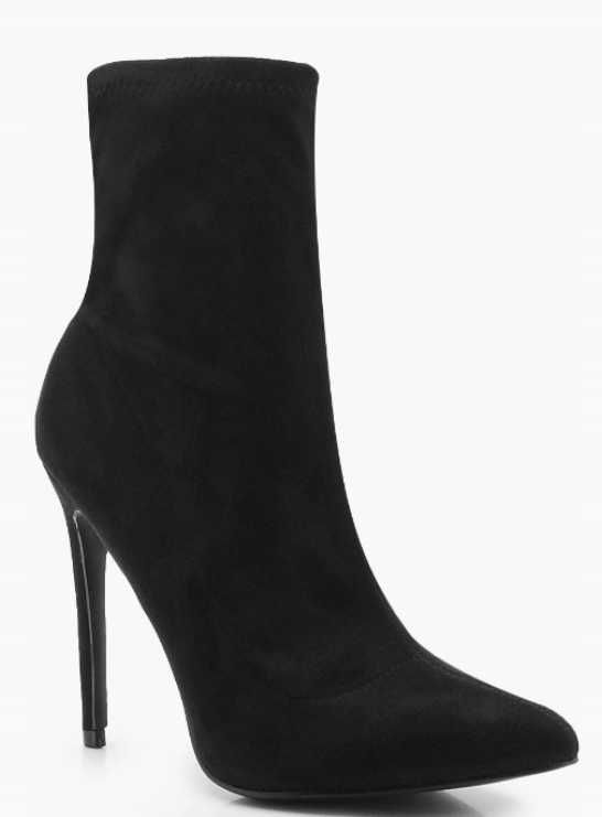 Nowe czarne botki skarpeta Boohoo r. 39