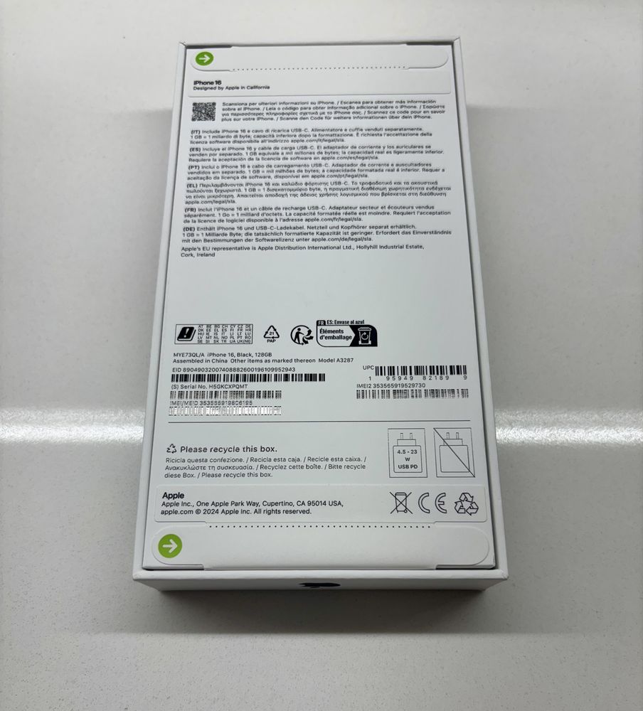 iPhone 16 APPLE (6.1'' - 128 GB - Preto) - NOVO SELADO
