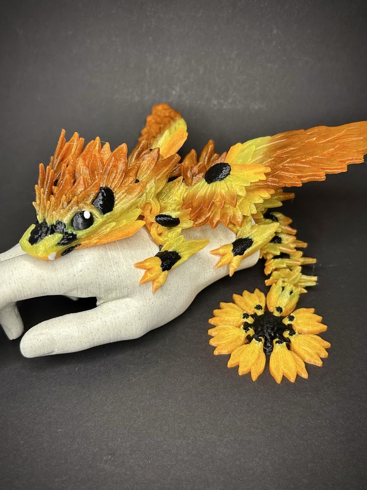 Przegubowy skrzydlaty smok słonecznik 29cm figurka