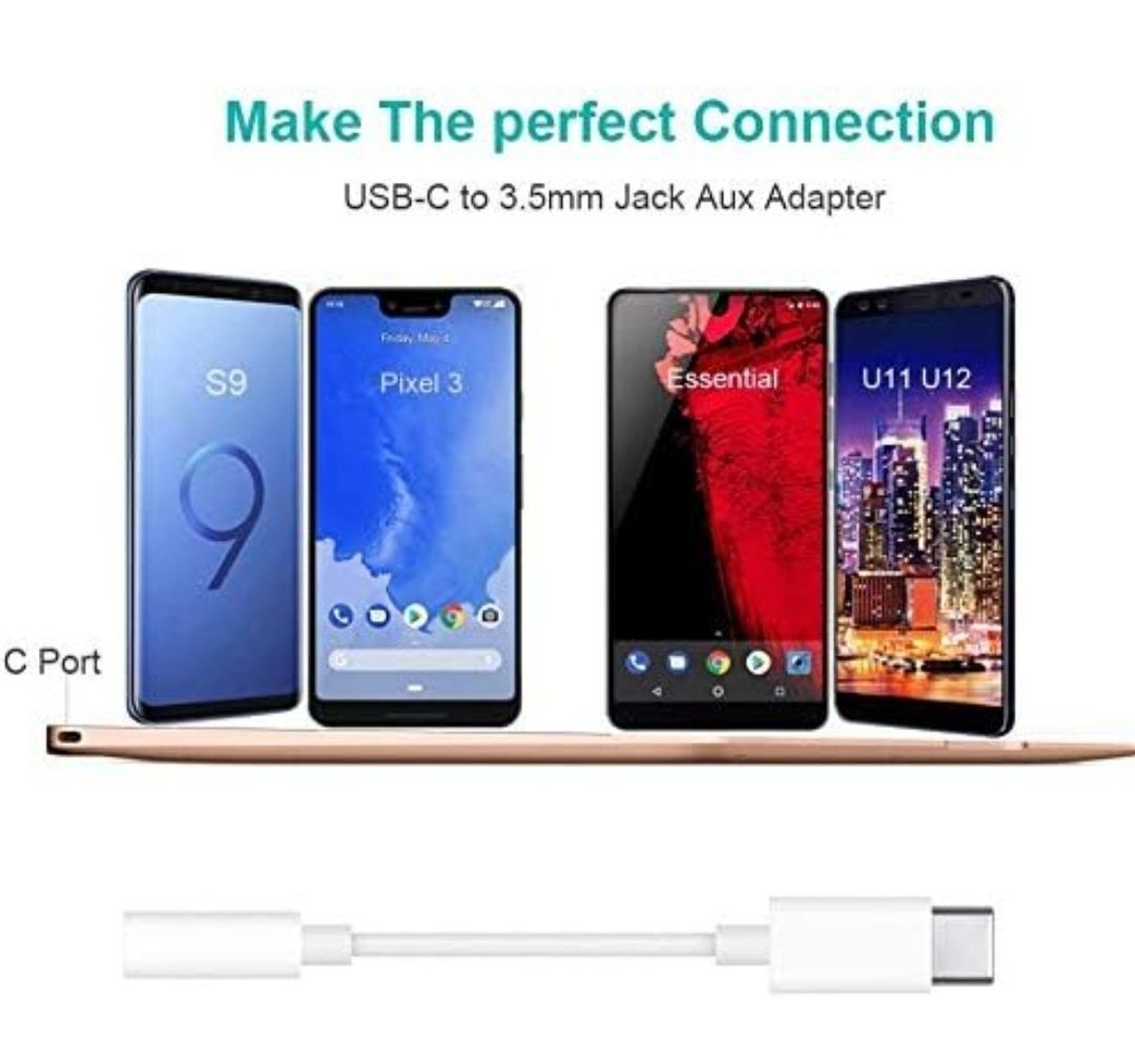 2 sztuki adapterów USB C do gniazda słuchawkowego 3,5 mm typu C