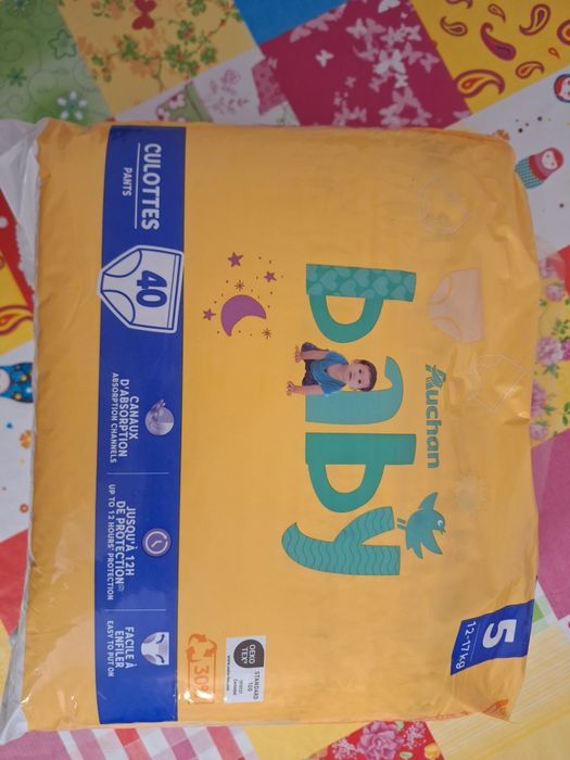 Fraldas cuecas Auchan T5, 40 unidades